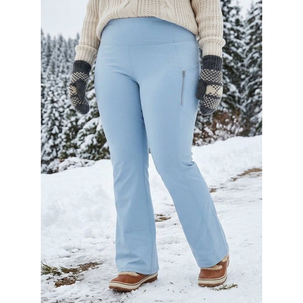 Athleta Rainier Bootcut Pants Womens 2X Light Blue Cold Weather Leggings